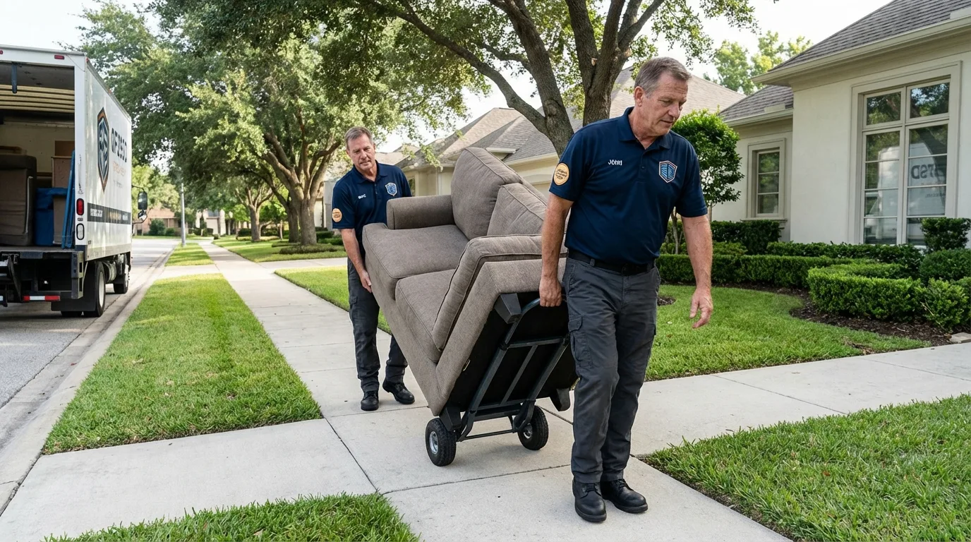 Local residential moving crew loading furniture in Big Bear Lake, CA